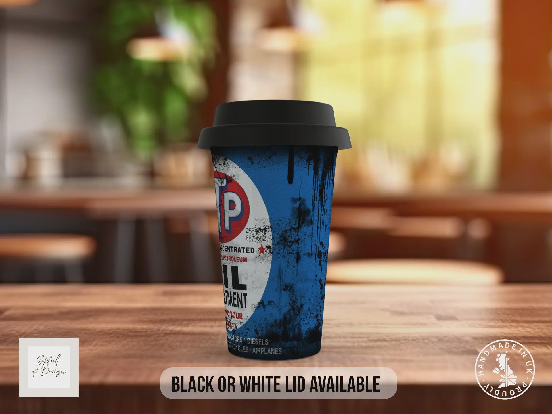 STP Oil Treatment Travel Mug – Retro Motoring Insulated Coffee Cup