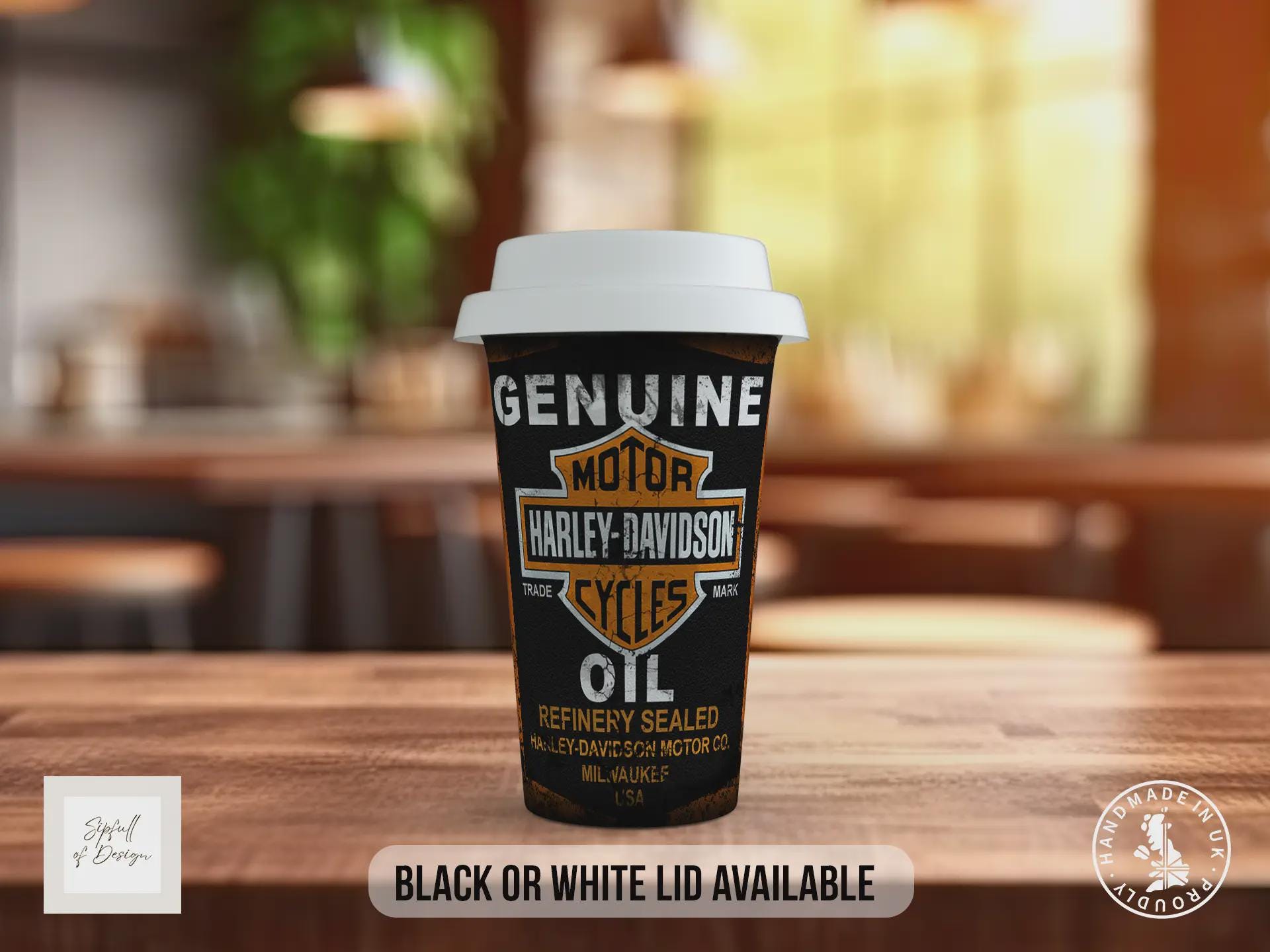 Harley-Davidson Oil Travel Mug – Retro Motorcycle Insulated Coffee Cup