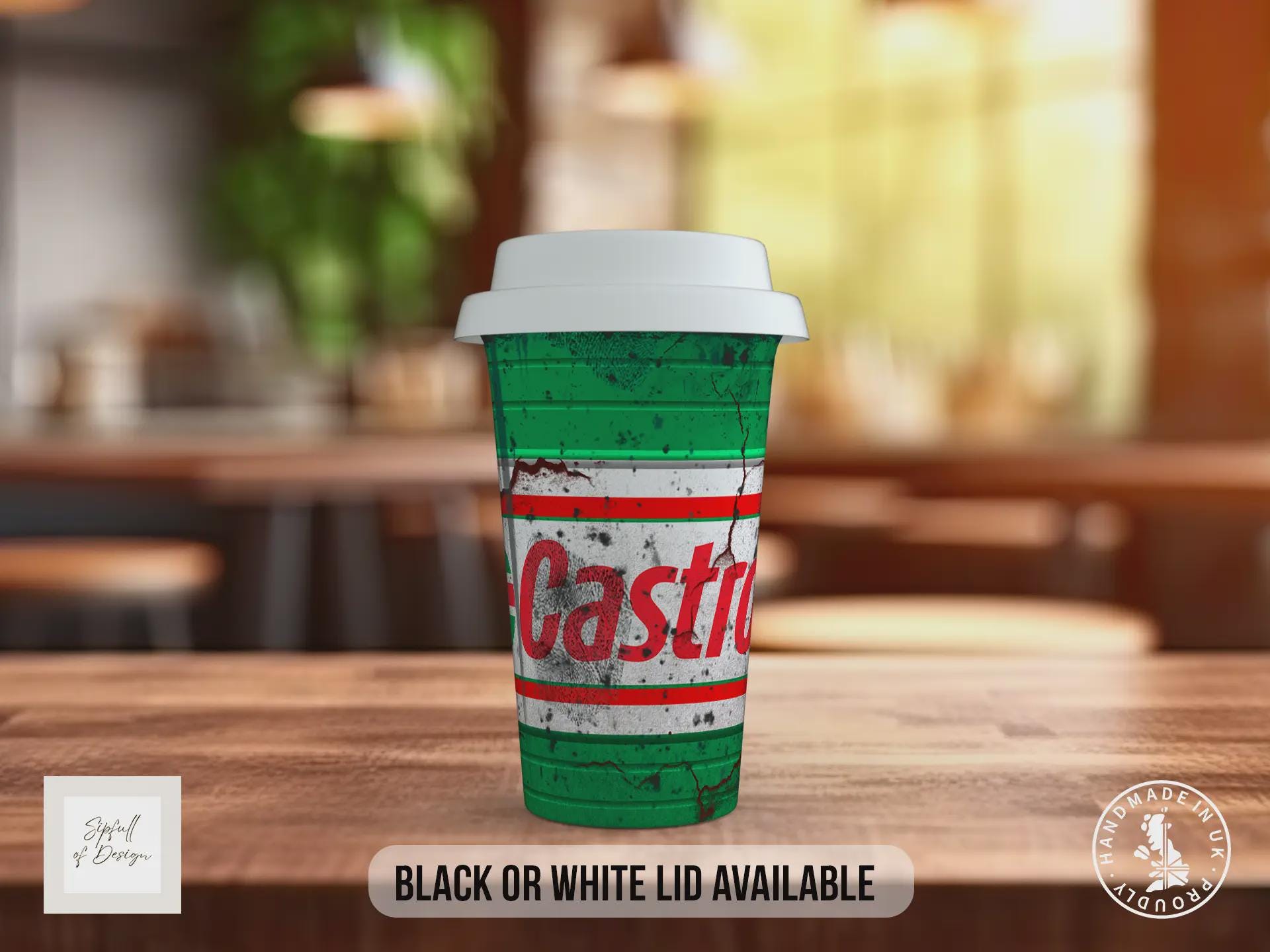 Castrol Motor Oil Travel Mug – Retro Petrolhead Insulated Coffee Cup