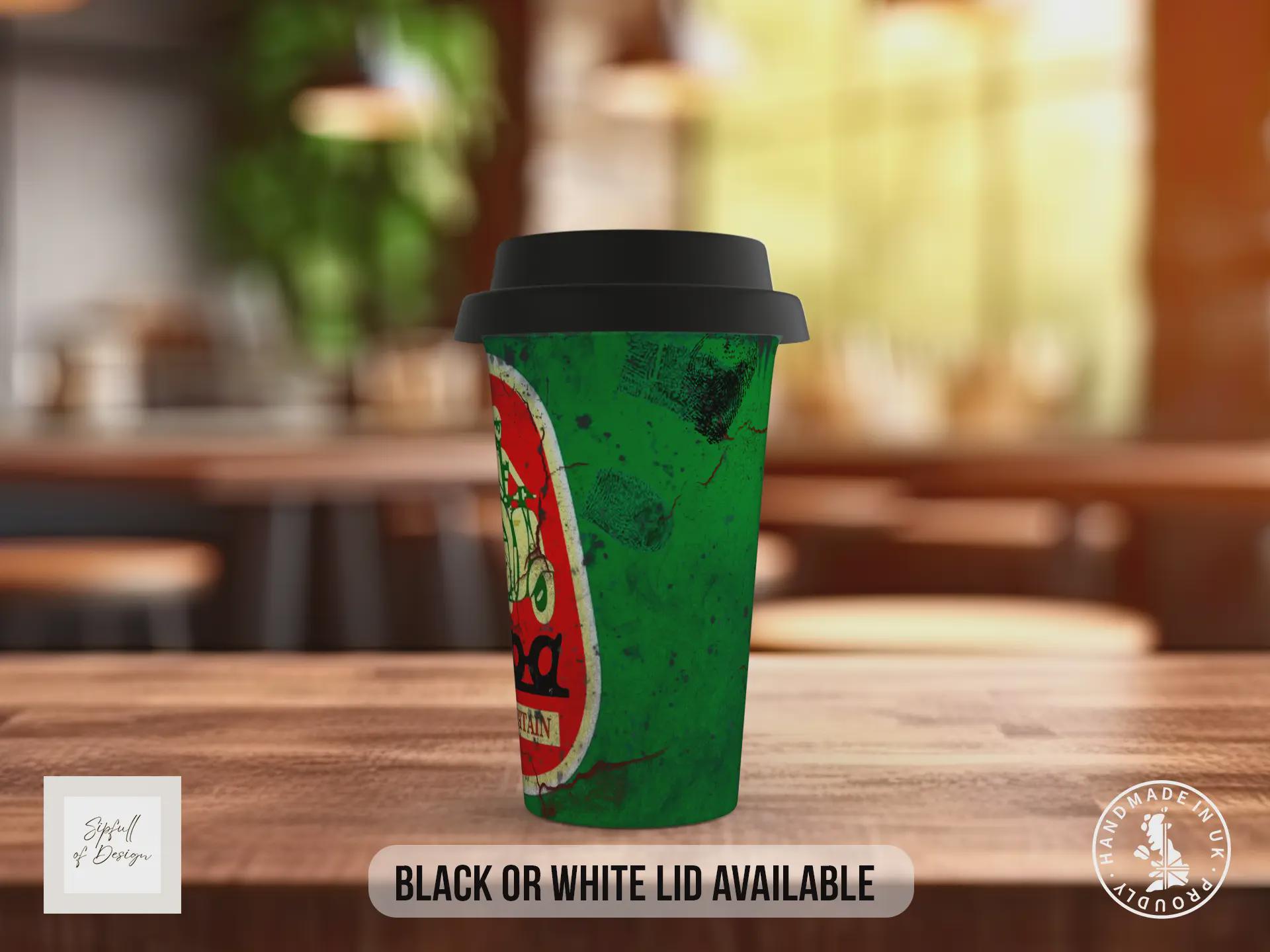 Castrol Vespa Club Travel Mug – Retro Scooter Insulated Coffee Cup