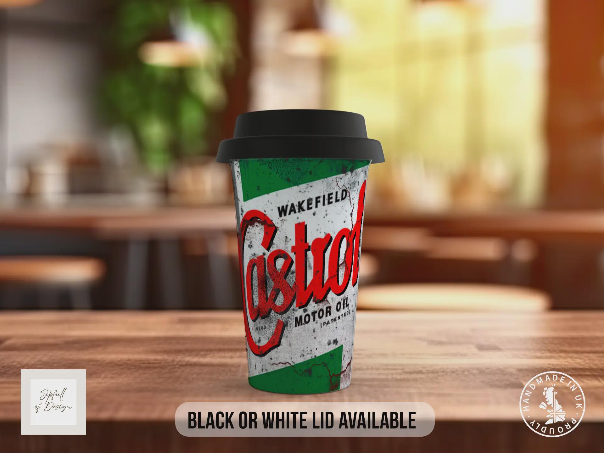 Castrol Motor Oil Travel Mug – Retro Vintage Insulated Coffee Cup