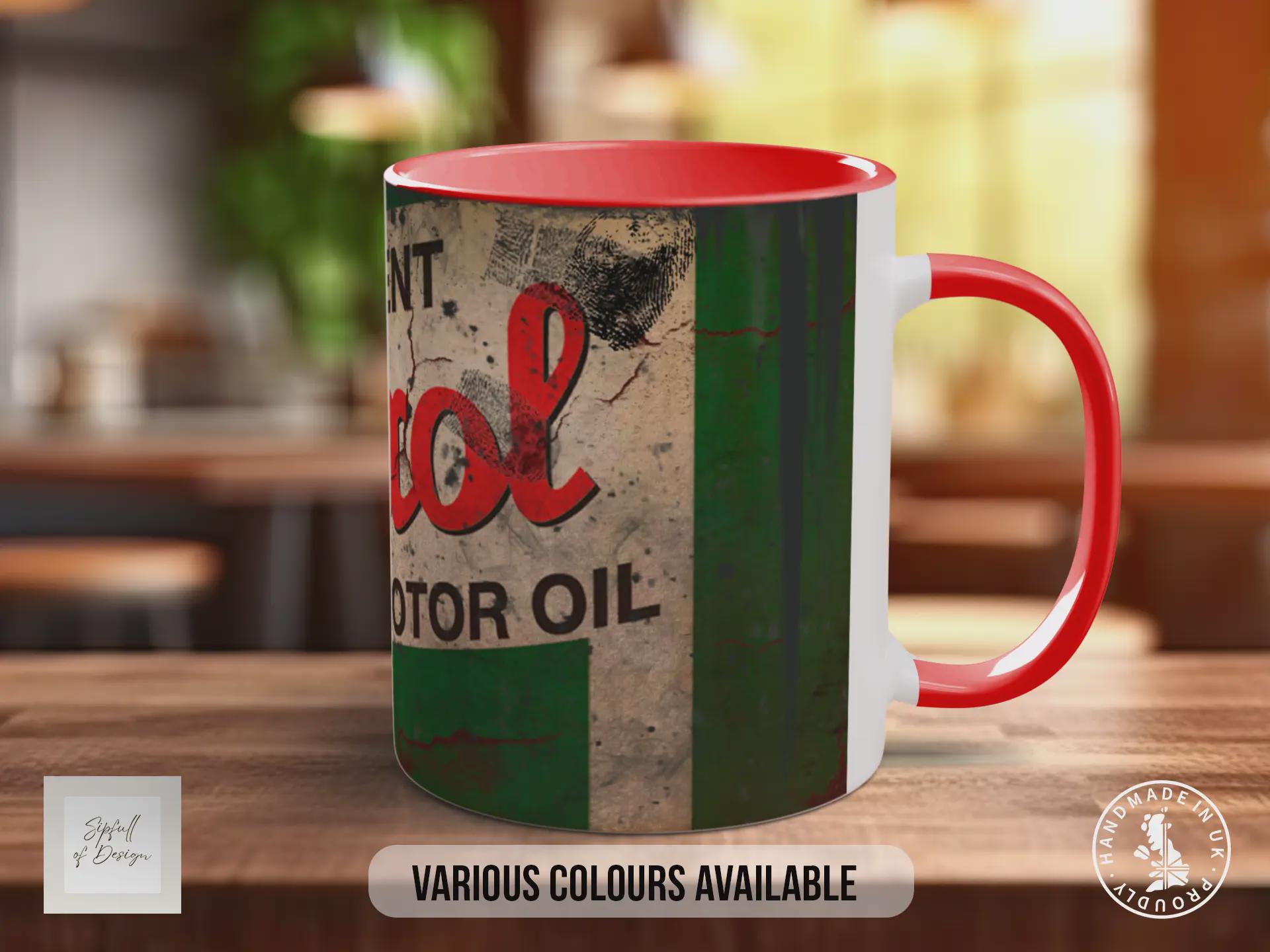 Castrol Patent Motor Oil Mug – Vintage Garage Retro Car Enthusiast Gift