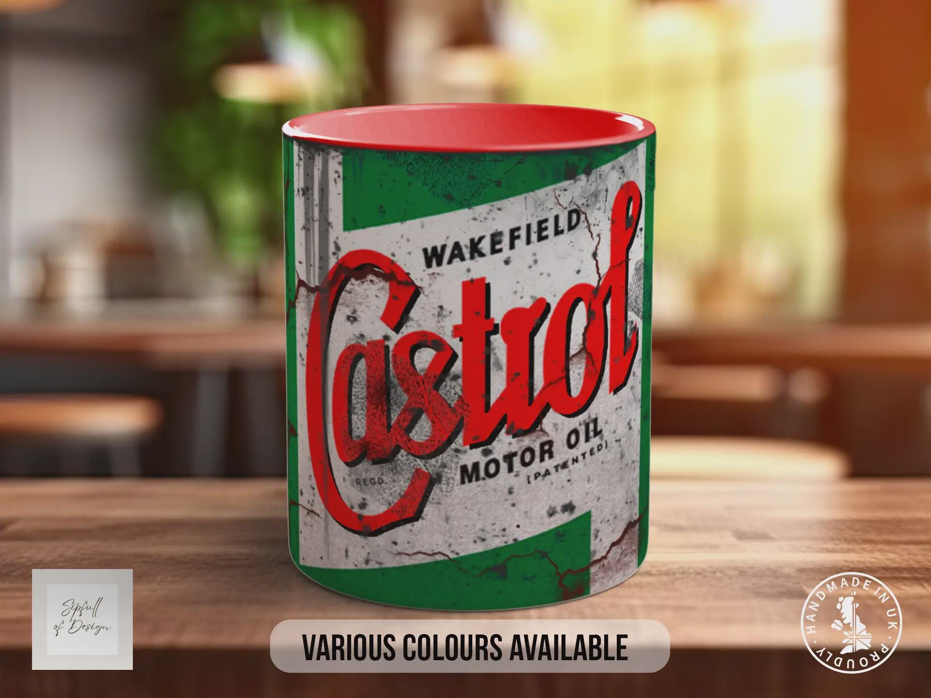 Castrol Wakefield Motor Oil Mug – Retro Vintage Car Garage Gift