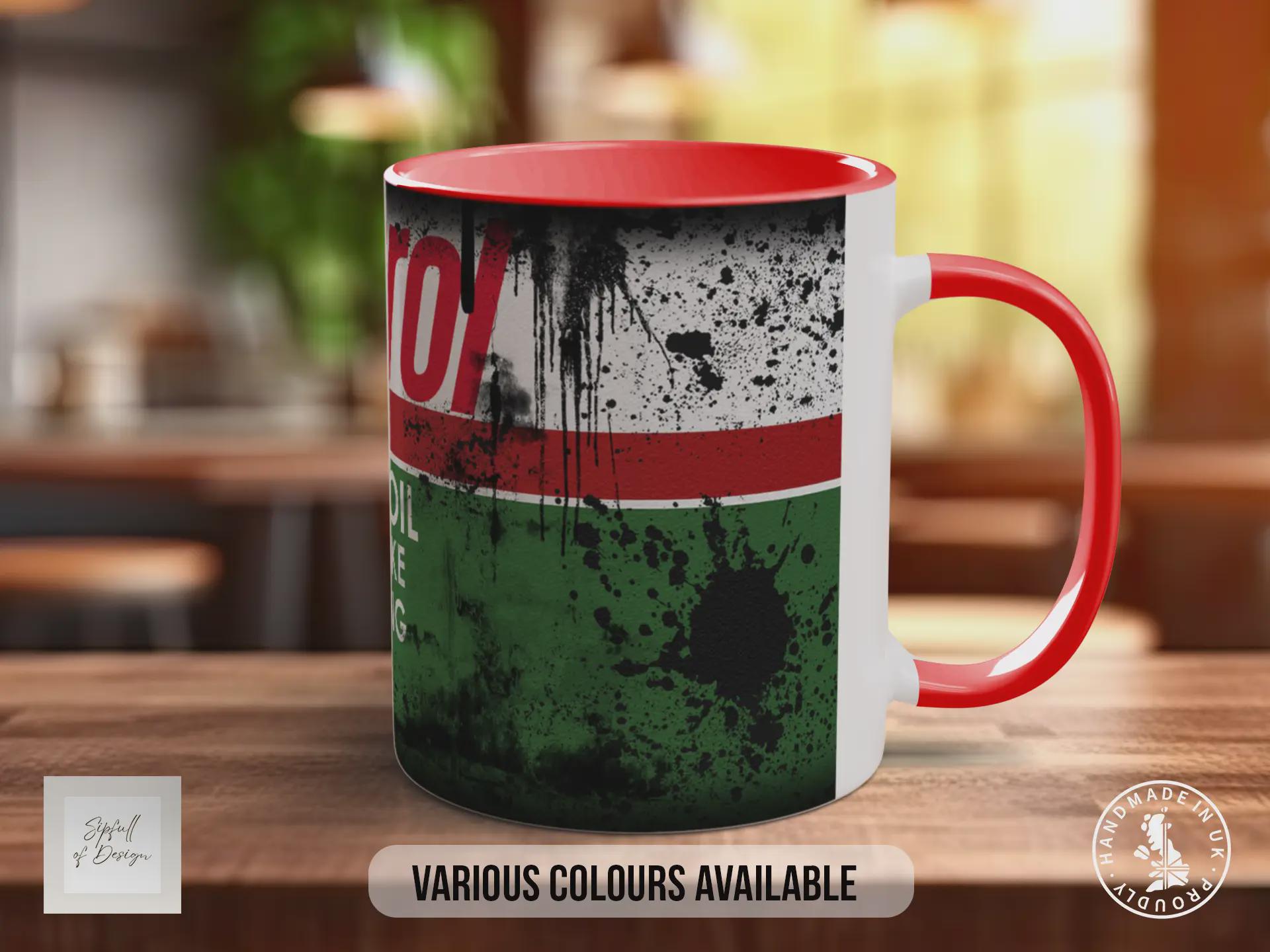 Castrol Two-Stroke Motor Oil Mug – Retro Vintage Garage Coffee Cup