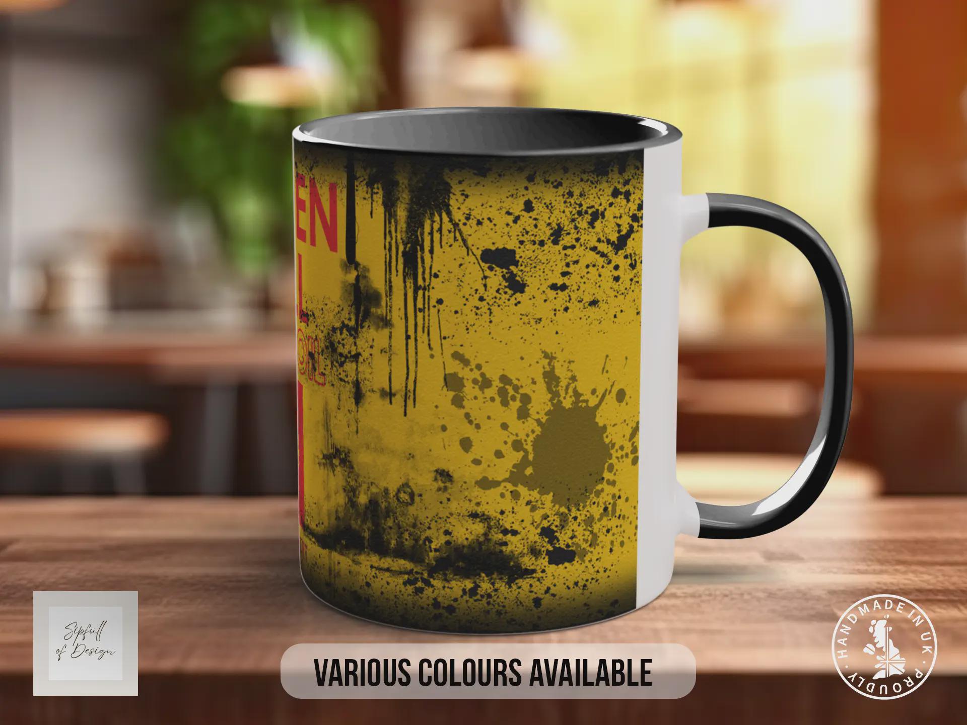 Golden Shell Motor Oil Mug – Vintage Retro Garage Car Enthusiast Gift