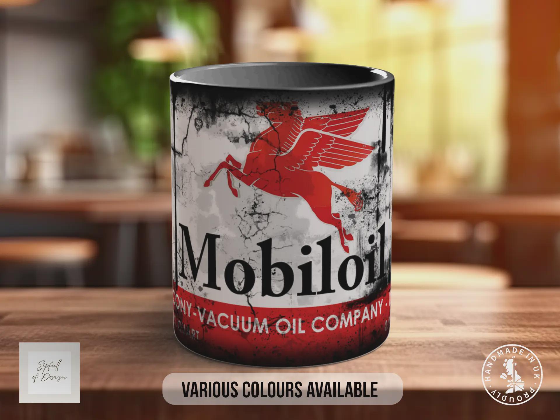 Mobiloil Pegasus Mug – Vintage Retro Motor Oil Garage Coffee Cup