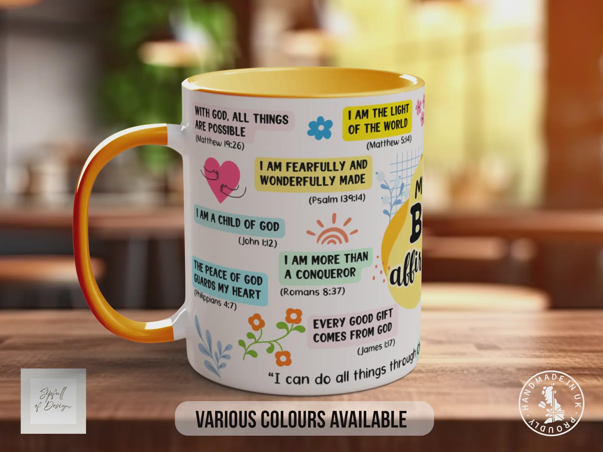 My Daily Bible Affirmations Mug – Christian Scripture Coffee Cup Gift