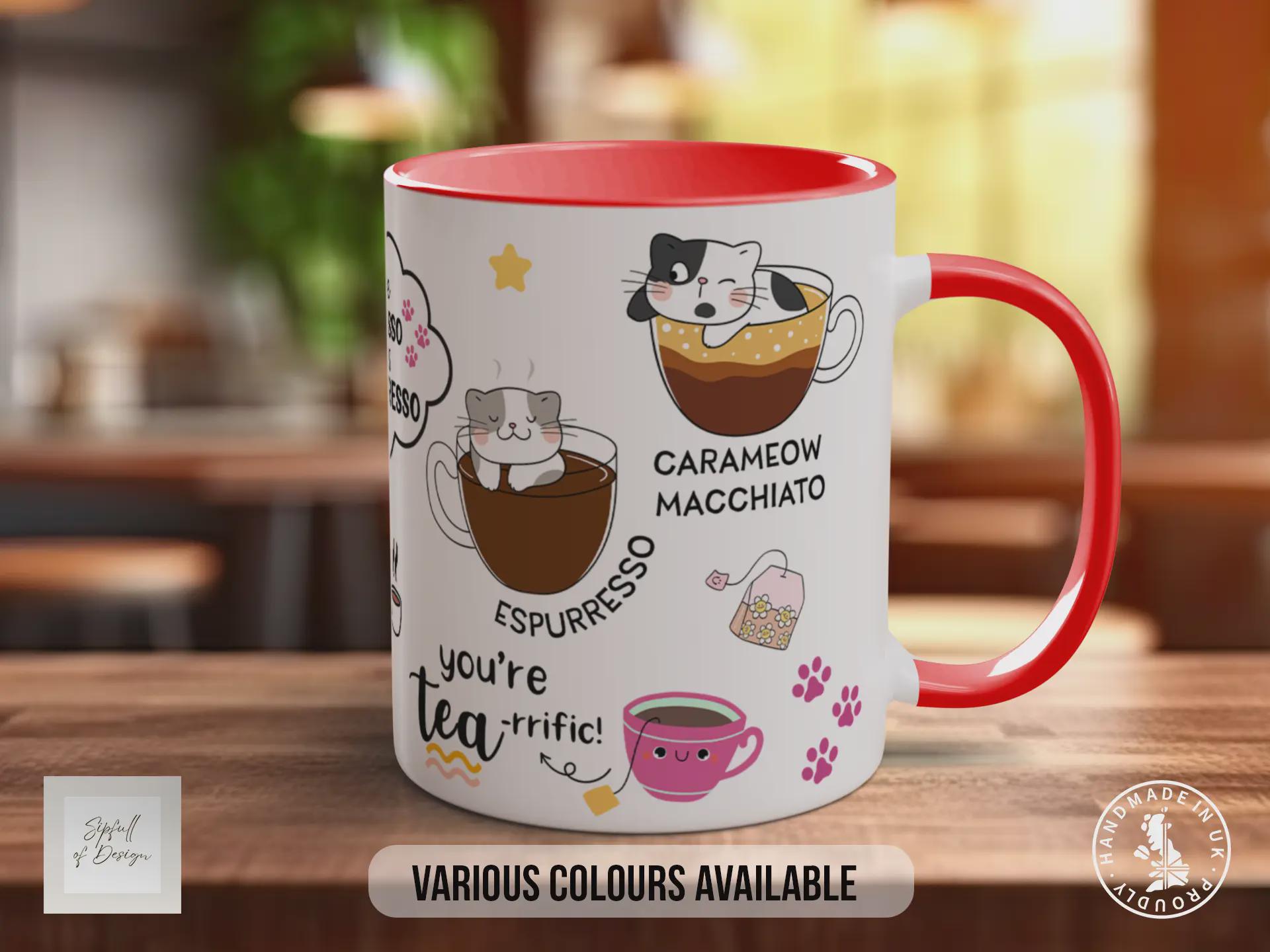 Caffeine Cats Mug – Funny Cat Lover Coffee Cup with Espresso Puns