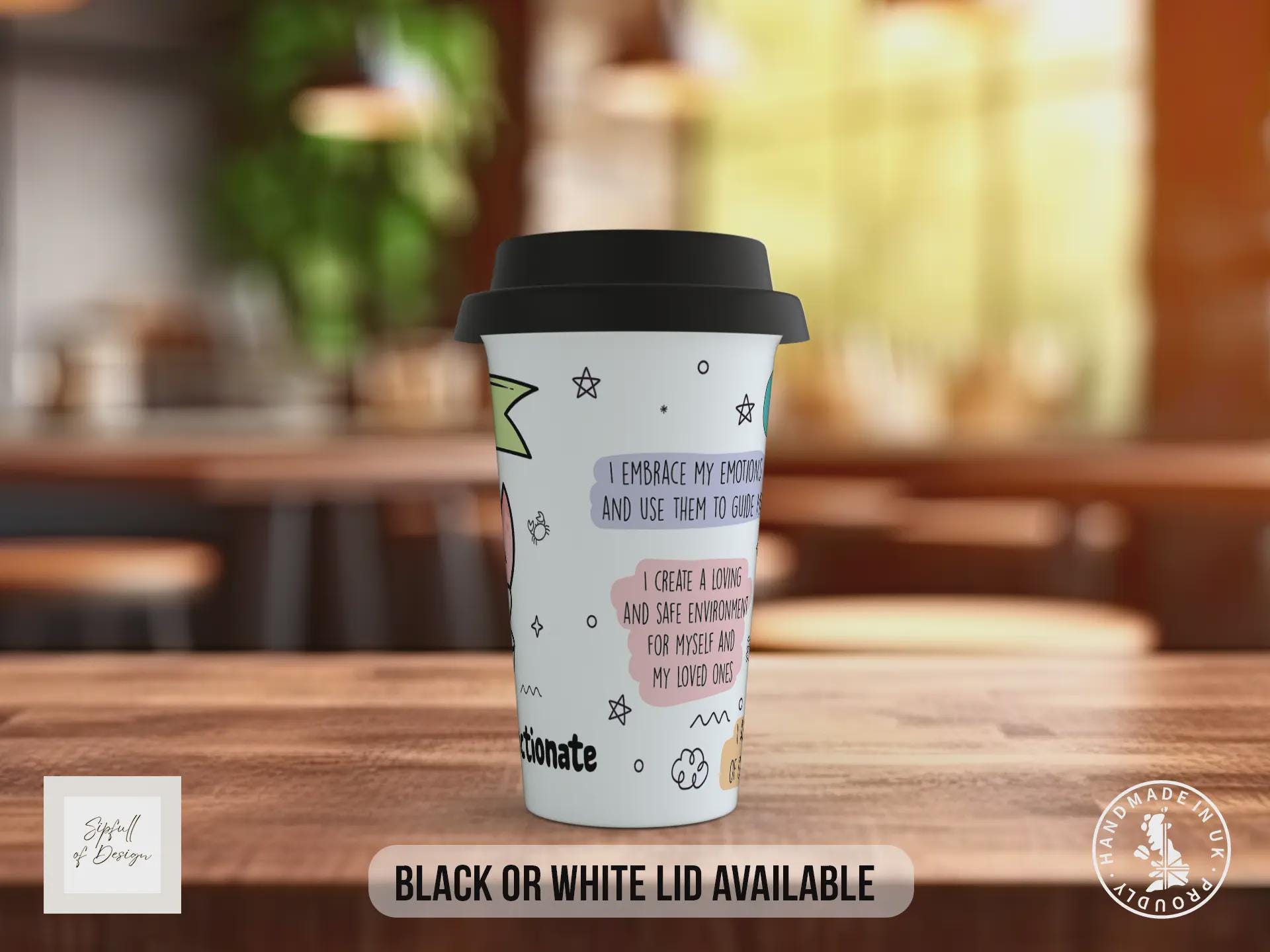 Cancer Travel Mug – Zodiac Star Sign Insulated Coffee Cup Gift