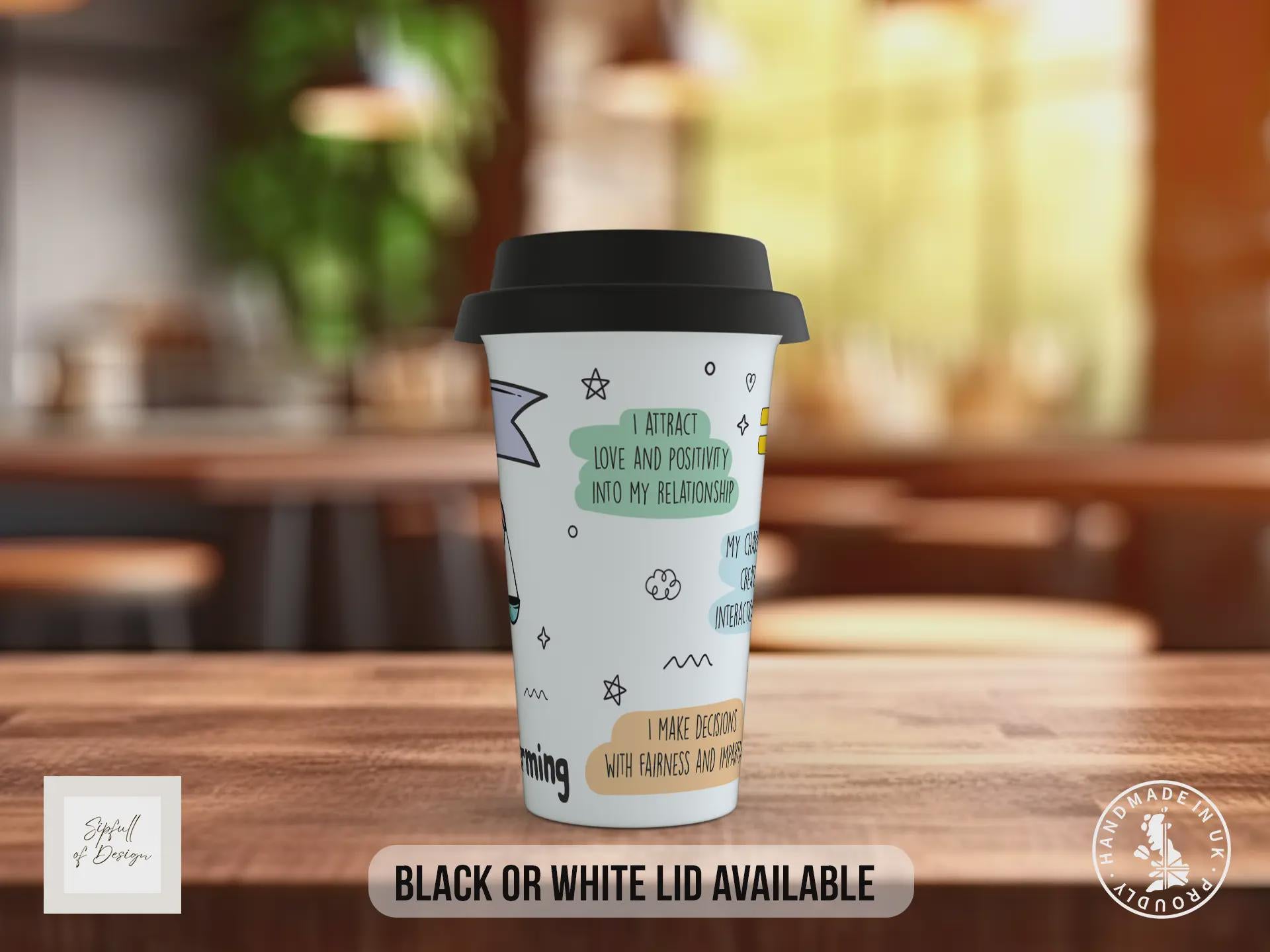 Libra Travel Mug – Zodiac Star Sign Insulated Coffee Cup Gift