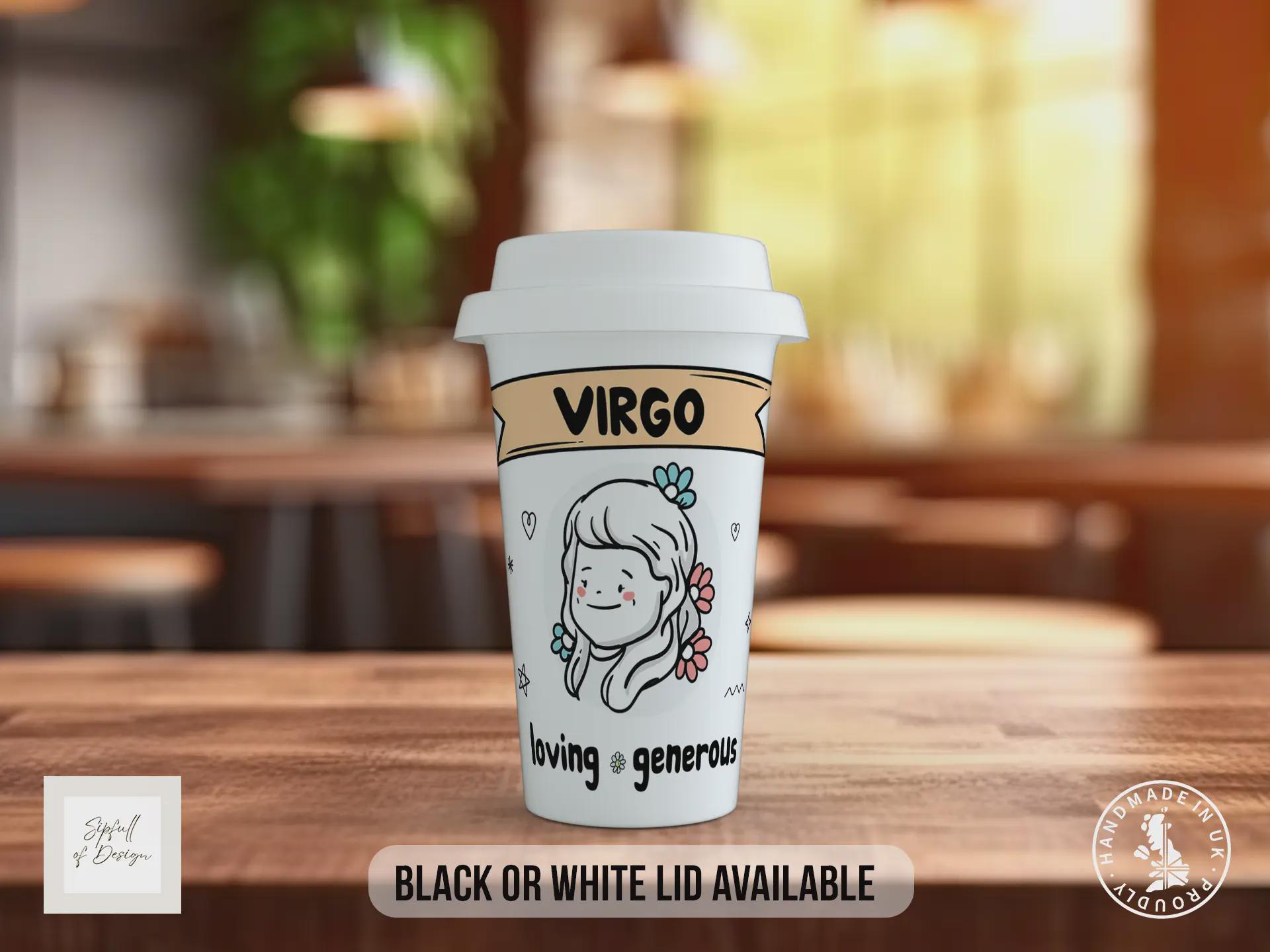 Virgo Travel Mug – Zodiac Star Sign Insulated Coffee Cup Gift