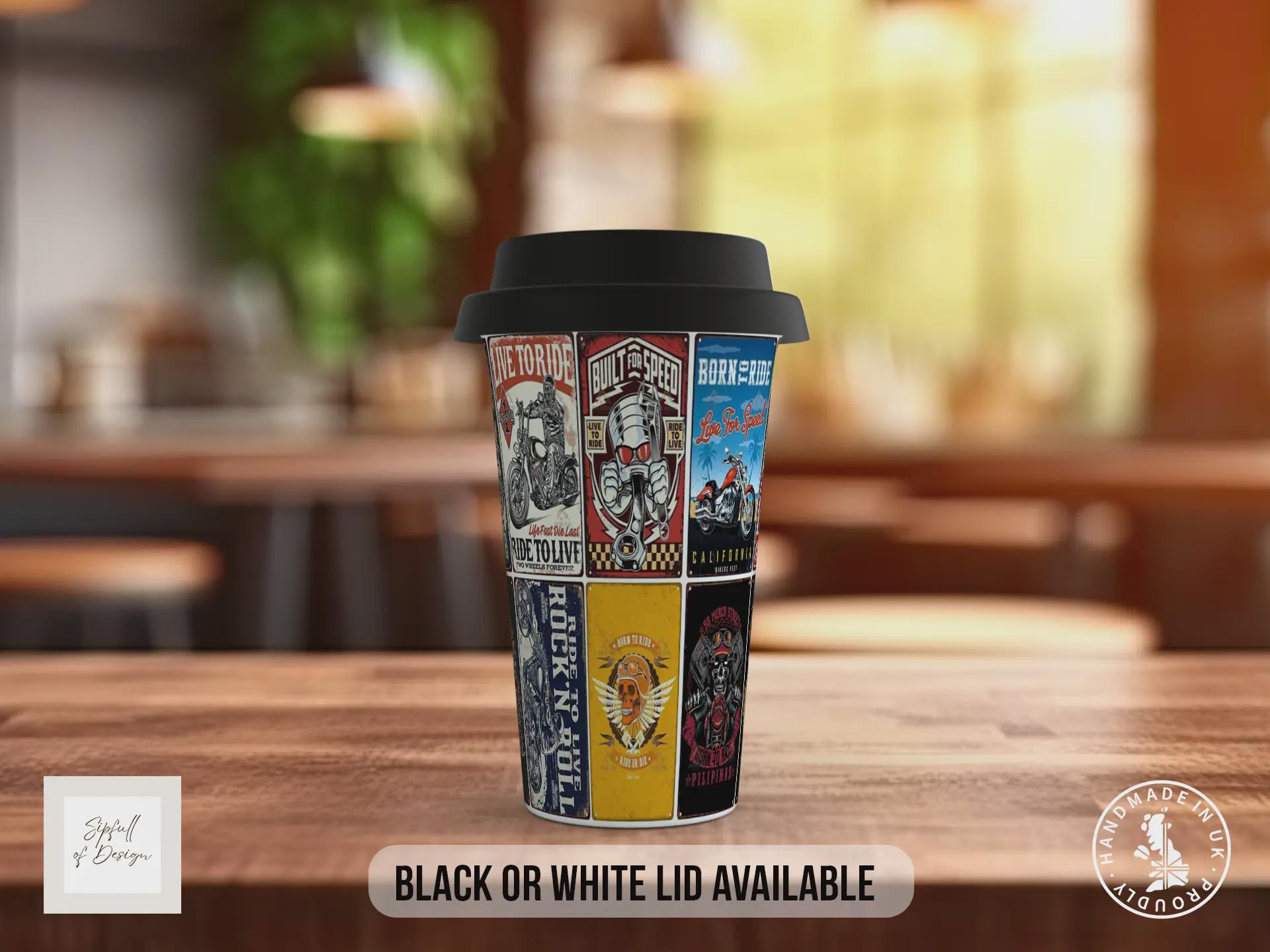 Built for Speed Travel Mug – Retro Biker Motorcycle Insulated Cup