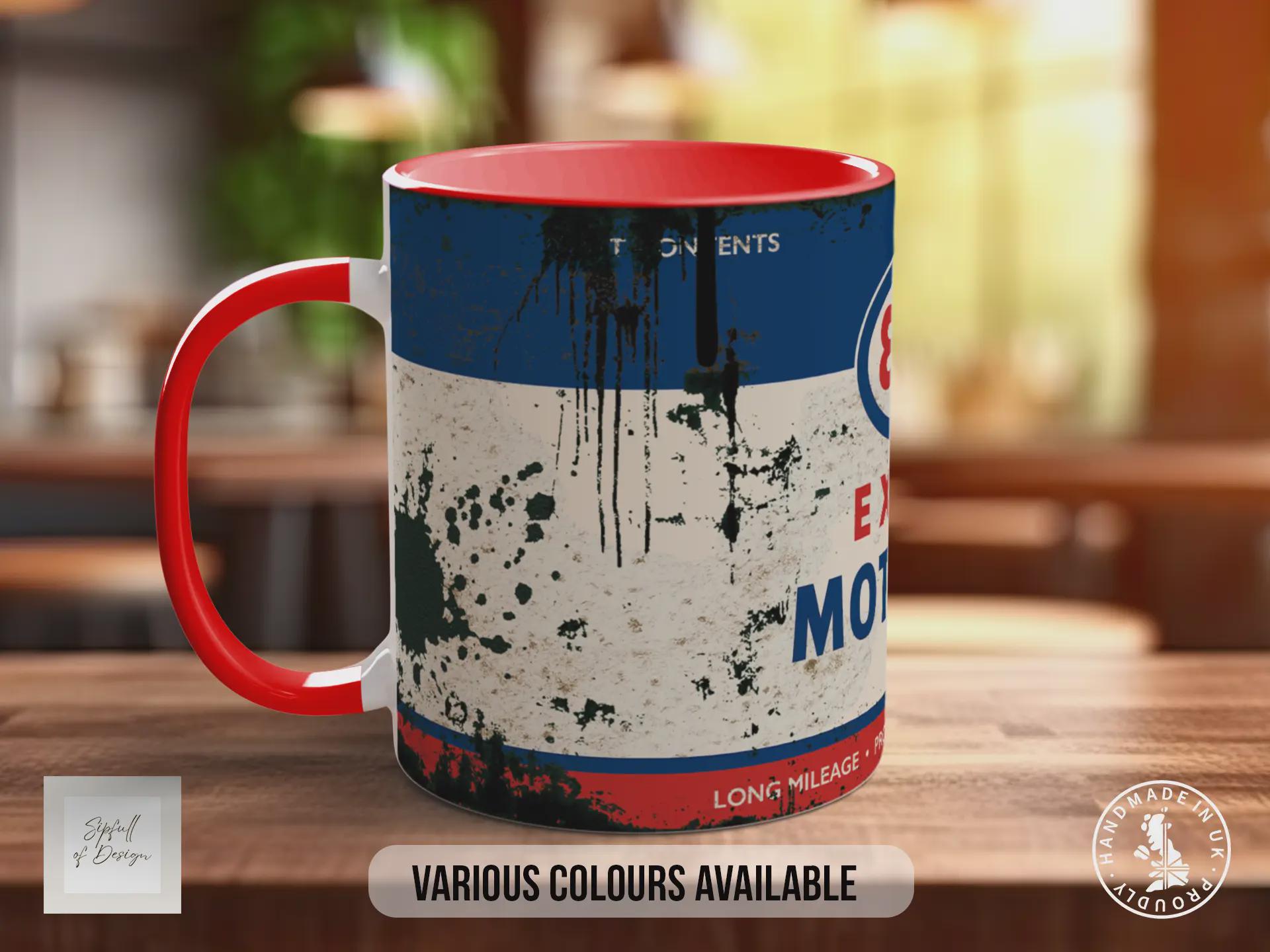 Esso Extra Motor Oil Mug – Retro Garage Gift for Car Lovers | Classic Esso Design | Handmade in Sussex UK