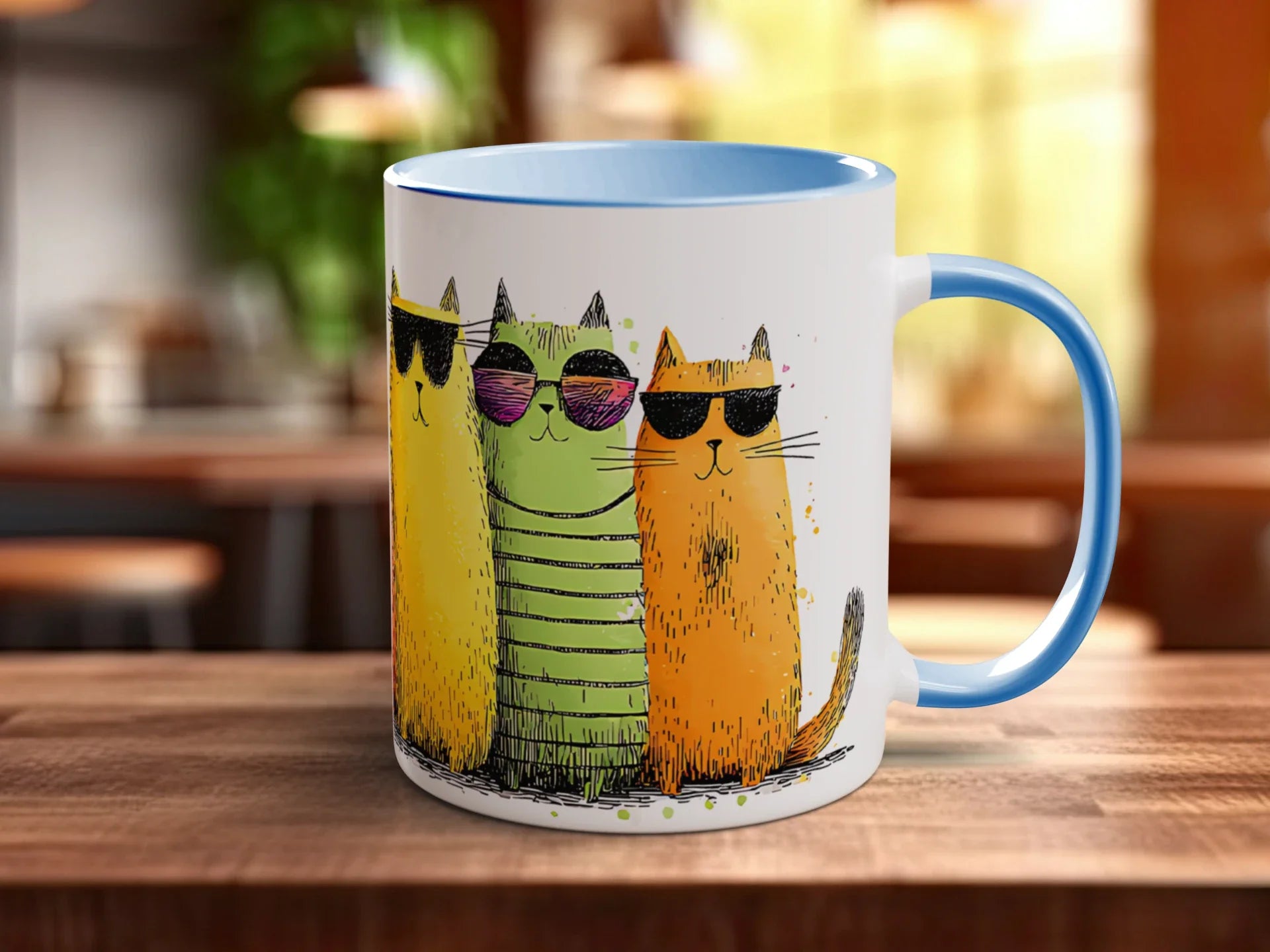 Cats in Sunglasses Mug – cool cats in shades, right view