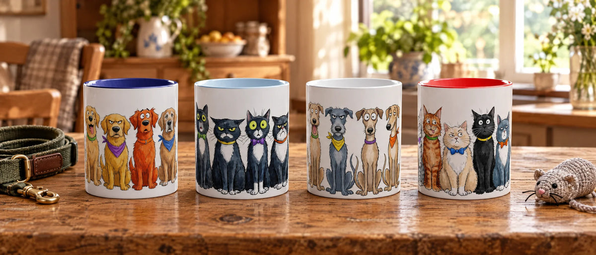 Funny Dog & Cat Breed Mugs: Over 40 Designs, Hand-Pressed in Sussex