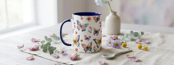 Watercolour Butterfly Mugs