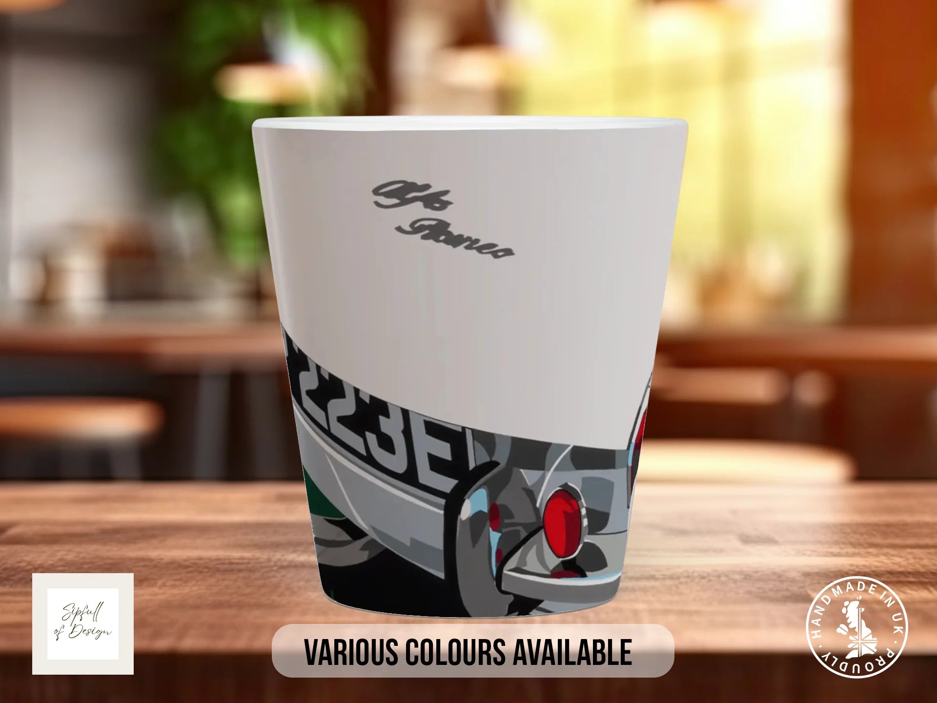 Alfa Romeo Spider S1 Mug | Joel Clark Signature Automotive Design 12oz Latte