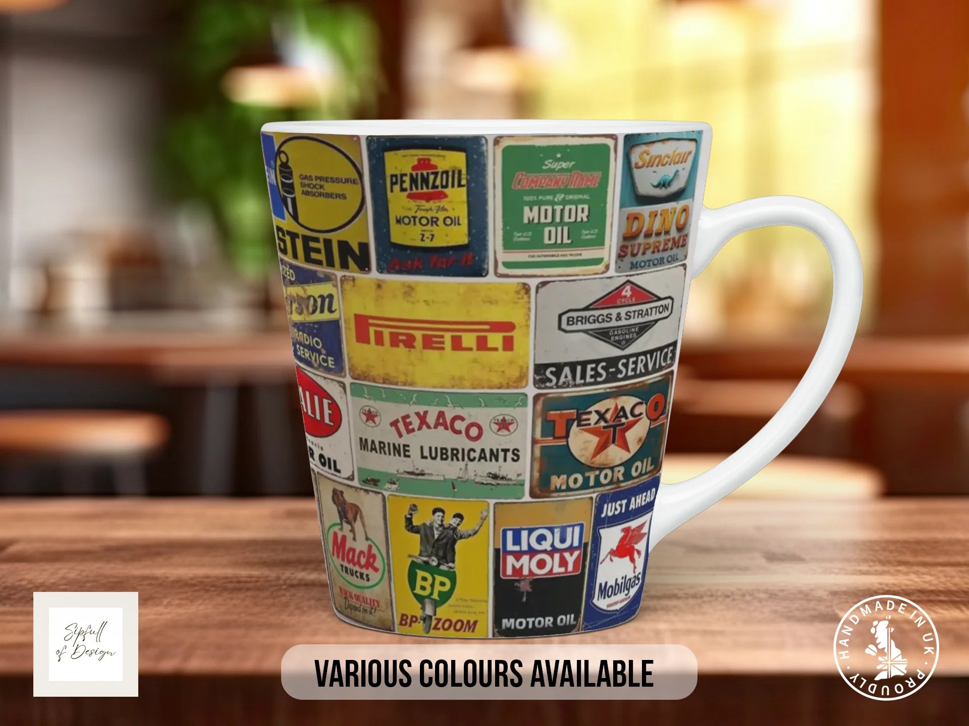 All Oils Vintage Mug | Retro Motor Oil Brands Garage Gift 12oz Latte
