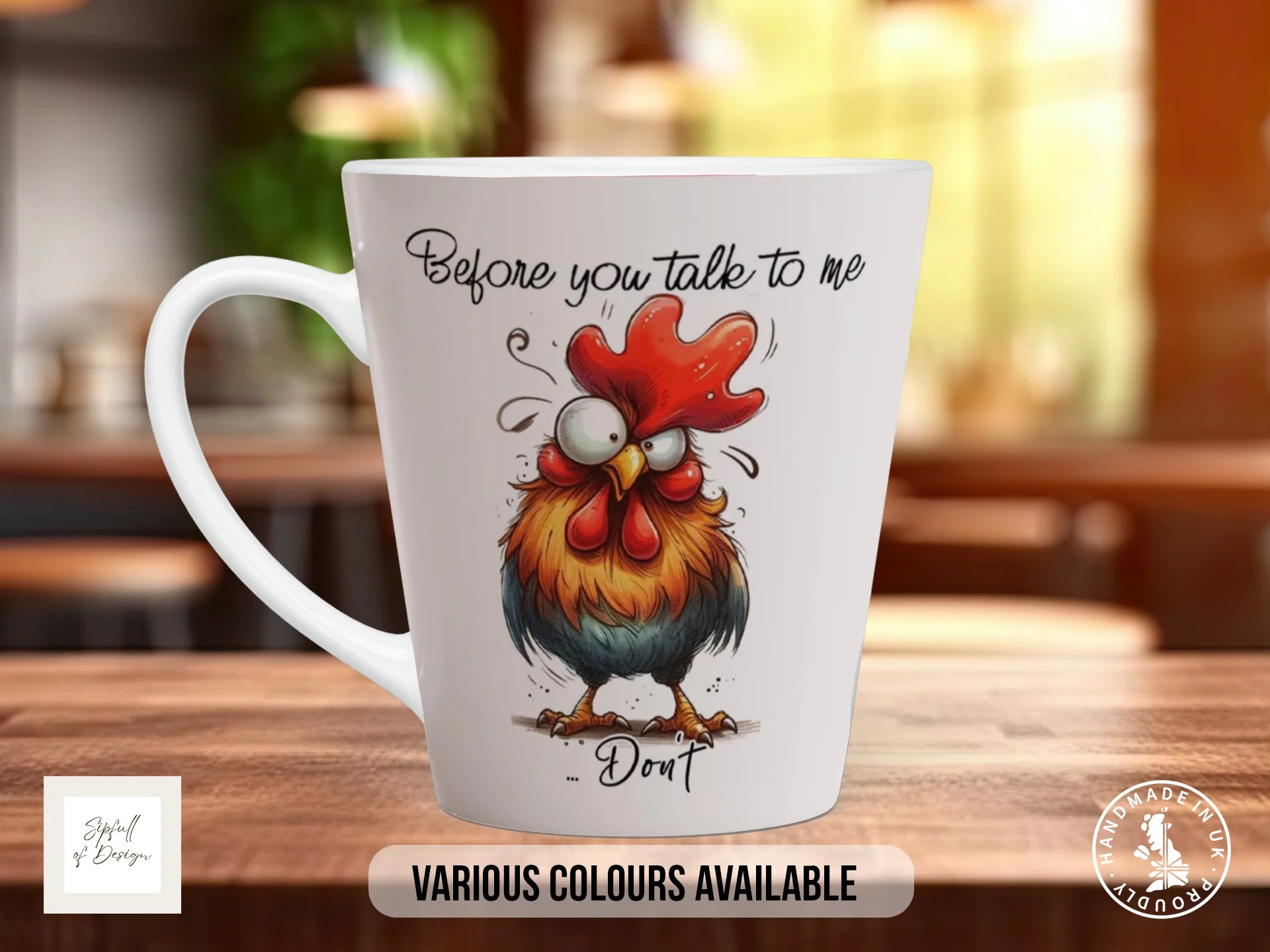 Before You Talk To Me... Don't Chicken Mug | Funny Grumpy Gift 12oz Latte
