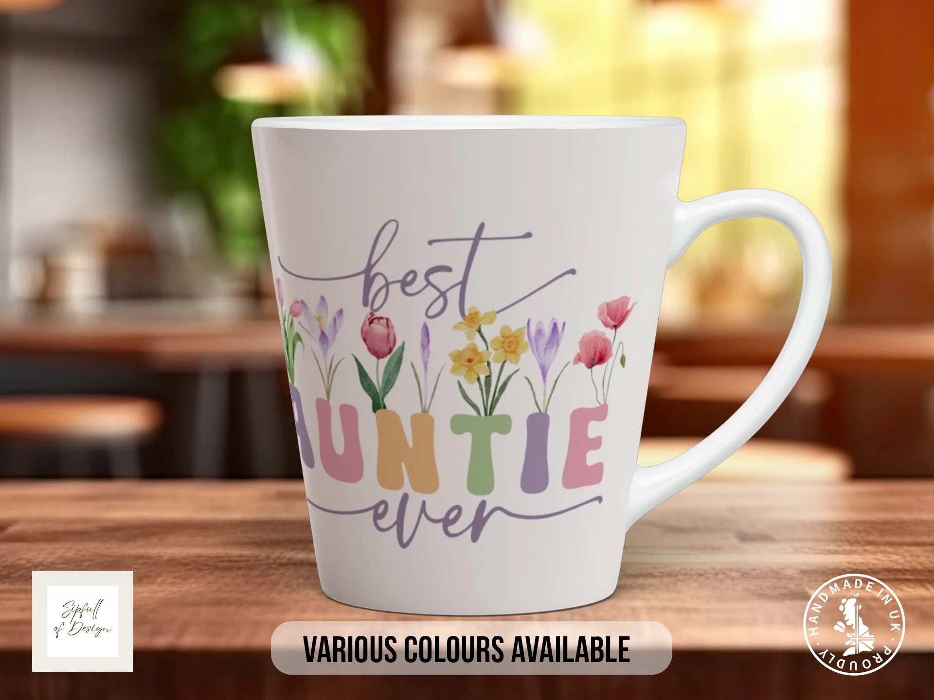 Best Auntie Ever Mug | Colourful Mother's Day Gift 12oz Latte