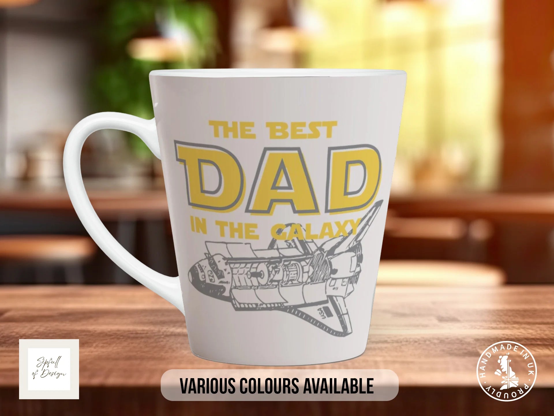 Best Dad Ever Galaxy Mug | Colourful Father's Day Gift 12oz Latte