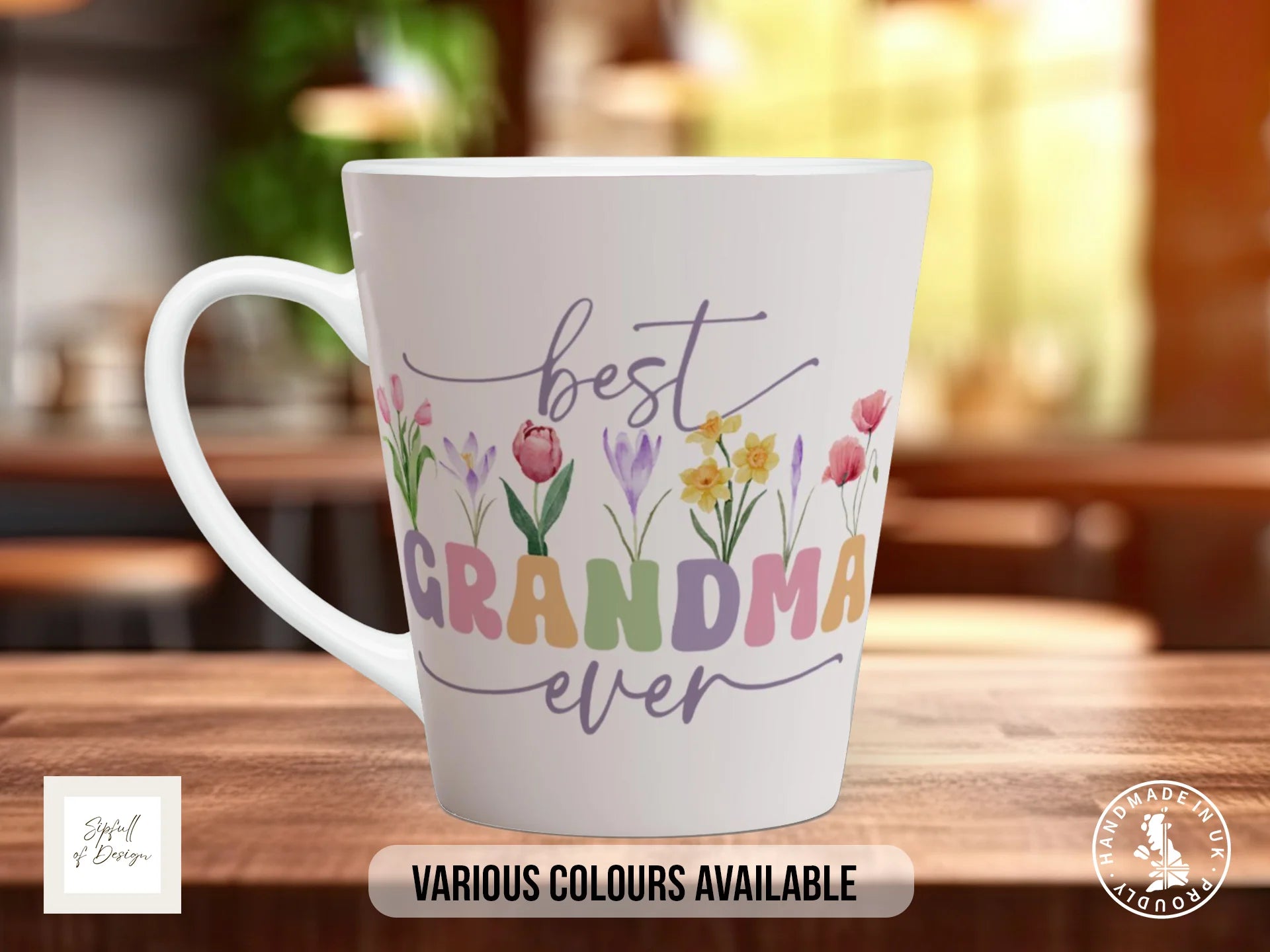Best Grandma Ever Mug | Floral Mother's Day Gift 12oz Latte