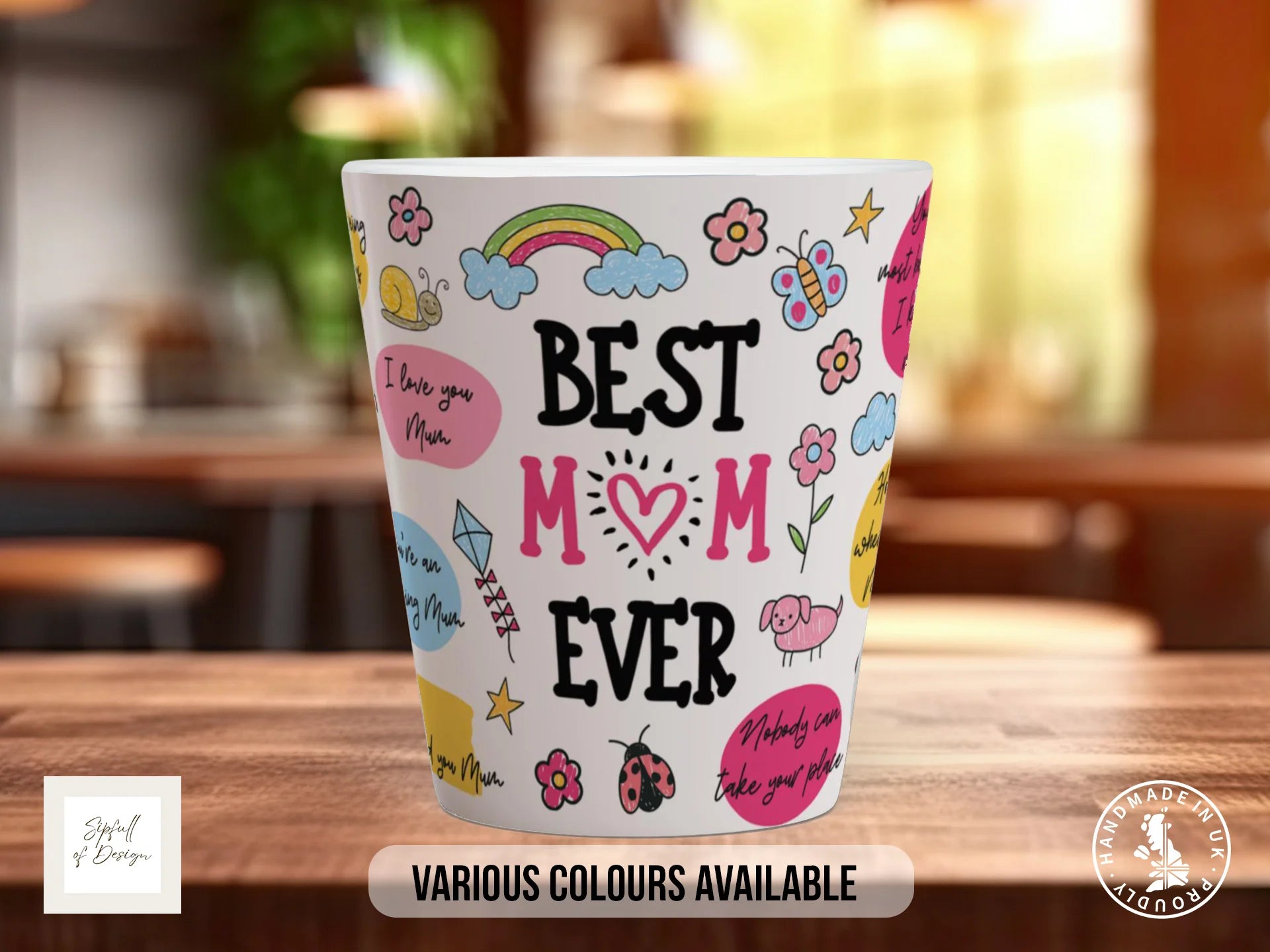Best Mum Ever Doodle Mug | Colourful Mother's Day Gift 12oz Latte