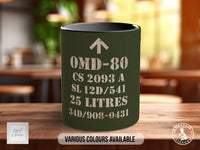 OMD-80 Military Oil Mug | Vintage Army Green Ceramic Cup | Handmade Retro Gift