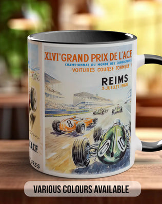 Grand Prix 1950s Mug | Vintage Formula 1 Racing Poster Gift