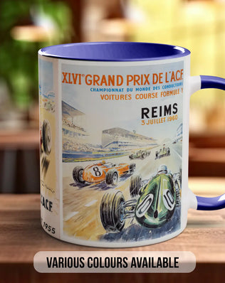 Grand Prix 1950s Mug | Vintage Formula 1 Racing Poster Gift