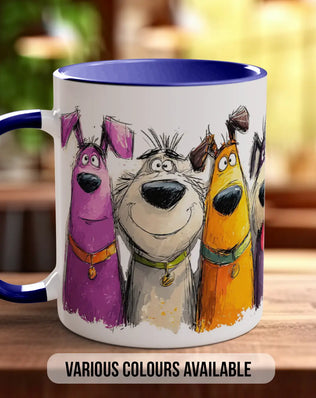 Colourful Dog Crowd Mug | Playful Dog Art