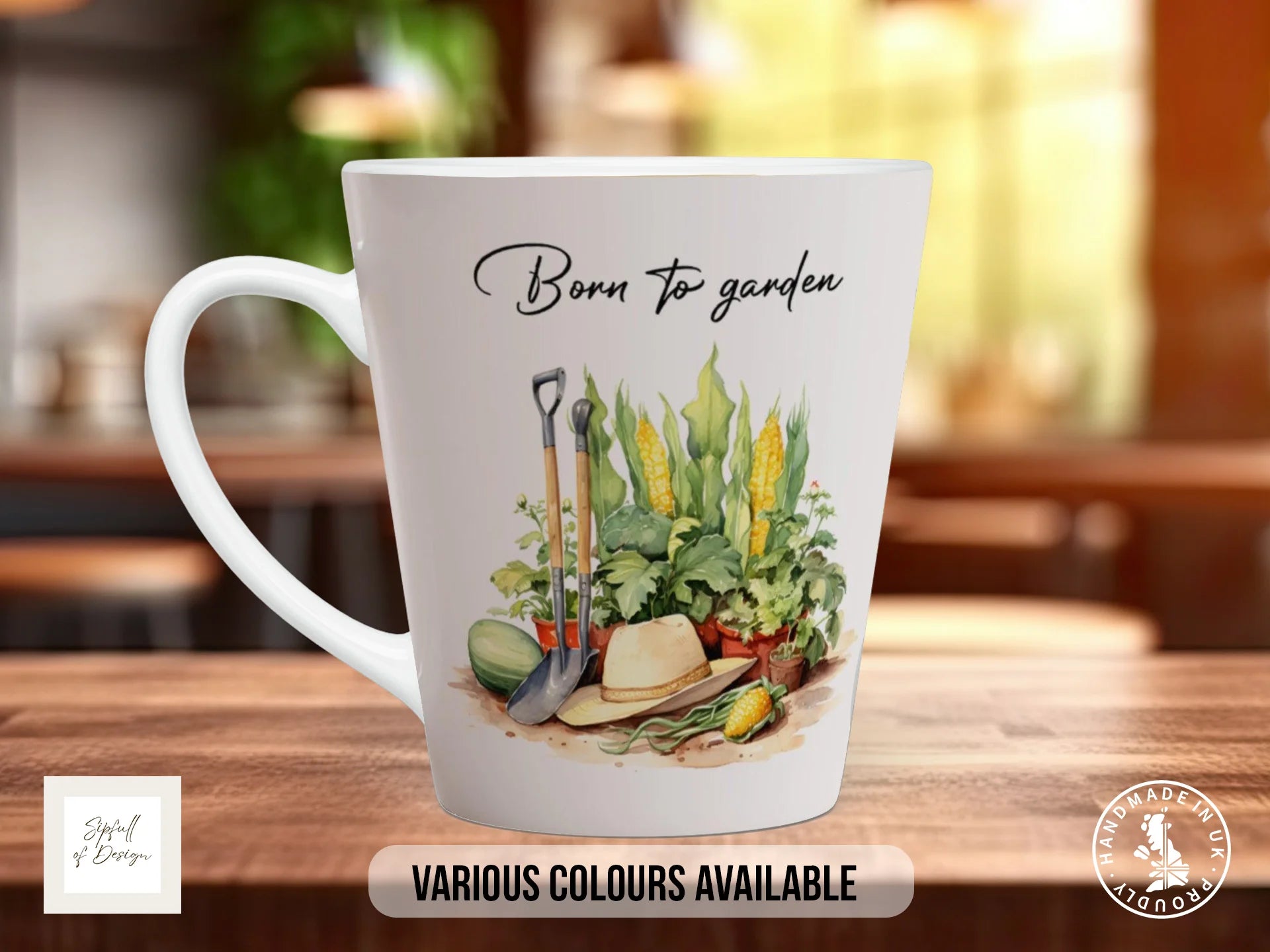 Born to Garden Mug | Gift for Dedicated Gardeners 12oz Latte