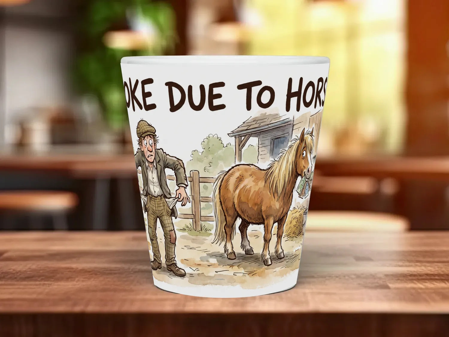 Broke Due to Horses Mug | Funny Horse Owner Gift 12oz Latte