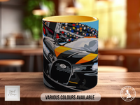 Bugatti Drag Strip Signature Mug – Joel Clark artwork, centre view