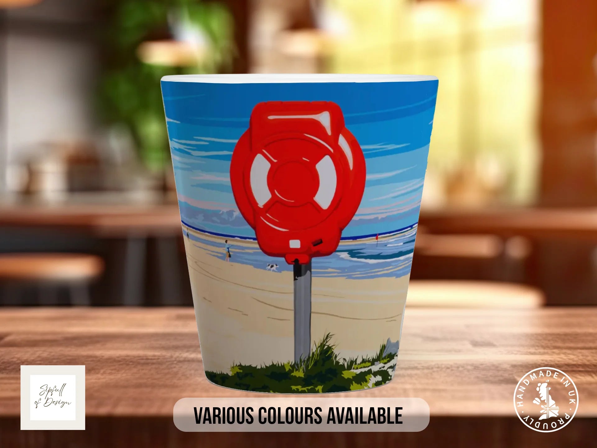 Carbis Bay Mug | Joel Clark Signature Art | British Seaside Series 12oz Latte