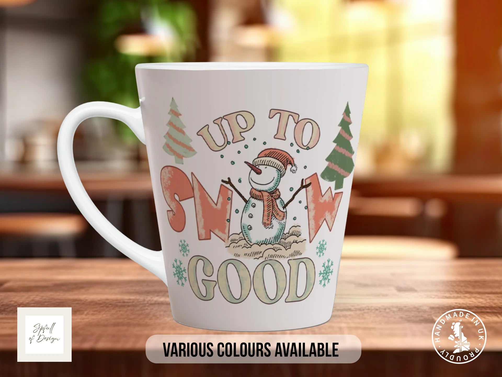 Up to Snow Good Christmas Mug | Retro Snowman Pun Mug 12oz Latte