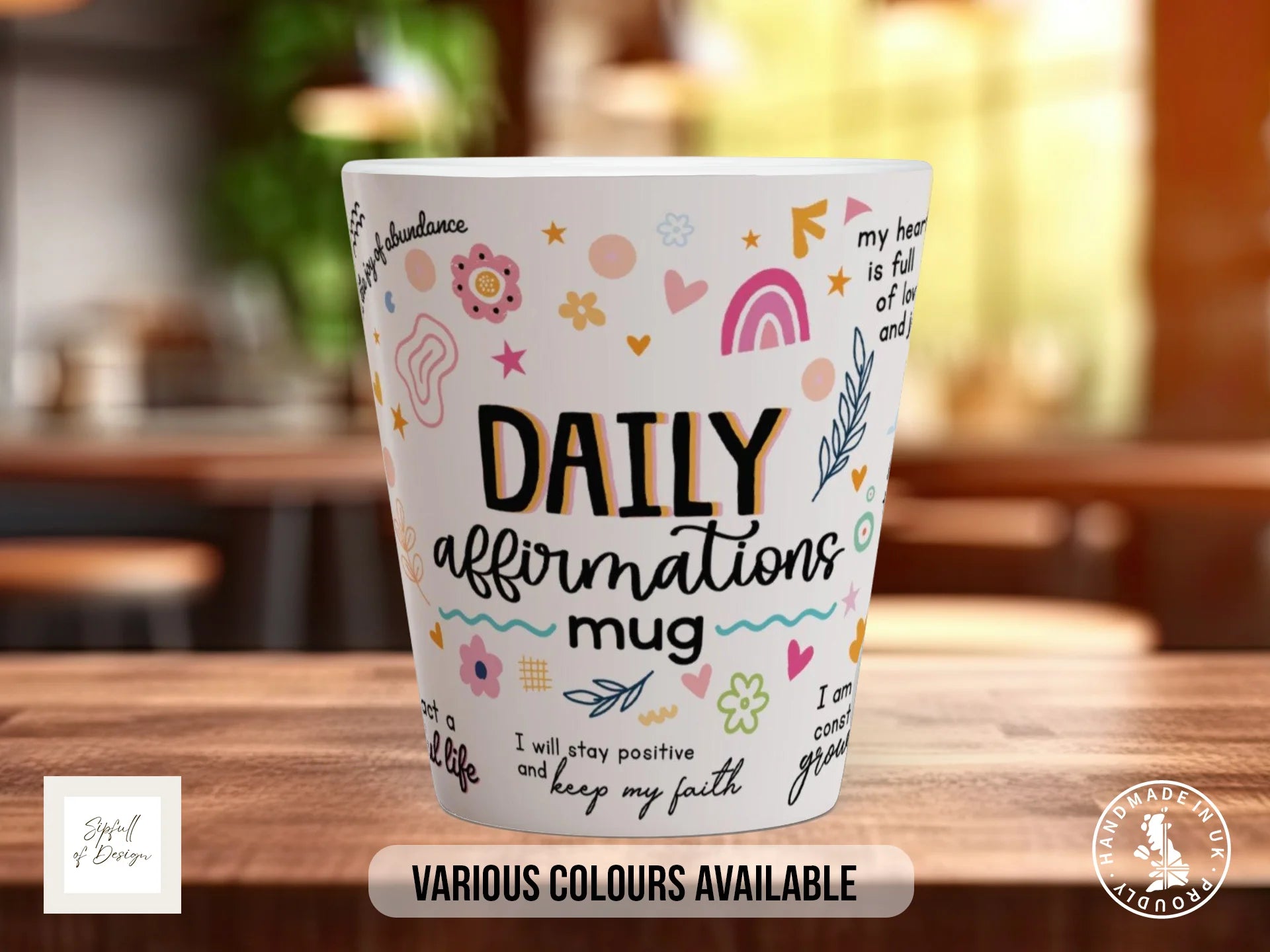 Daily Affirmations Mug | Illustrated Affirmations Gift Mug 12oz Latte