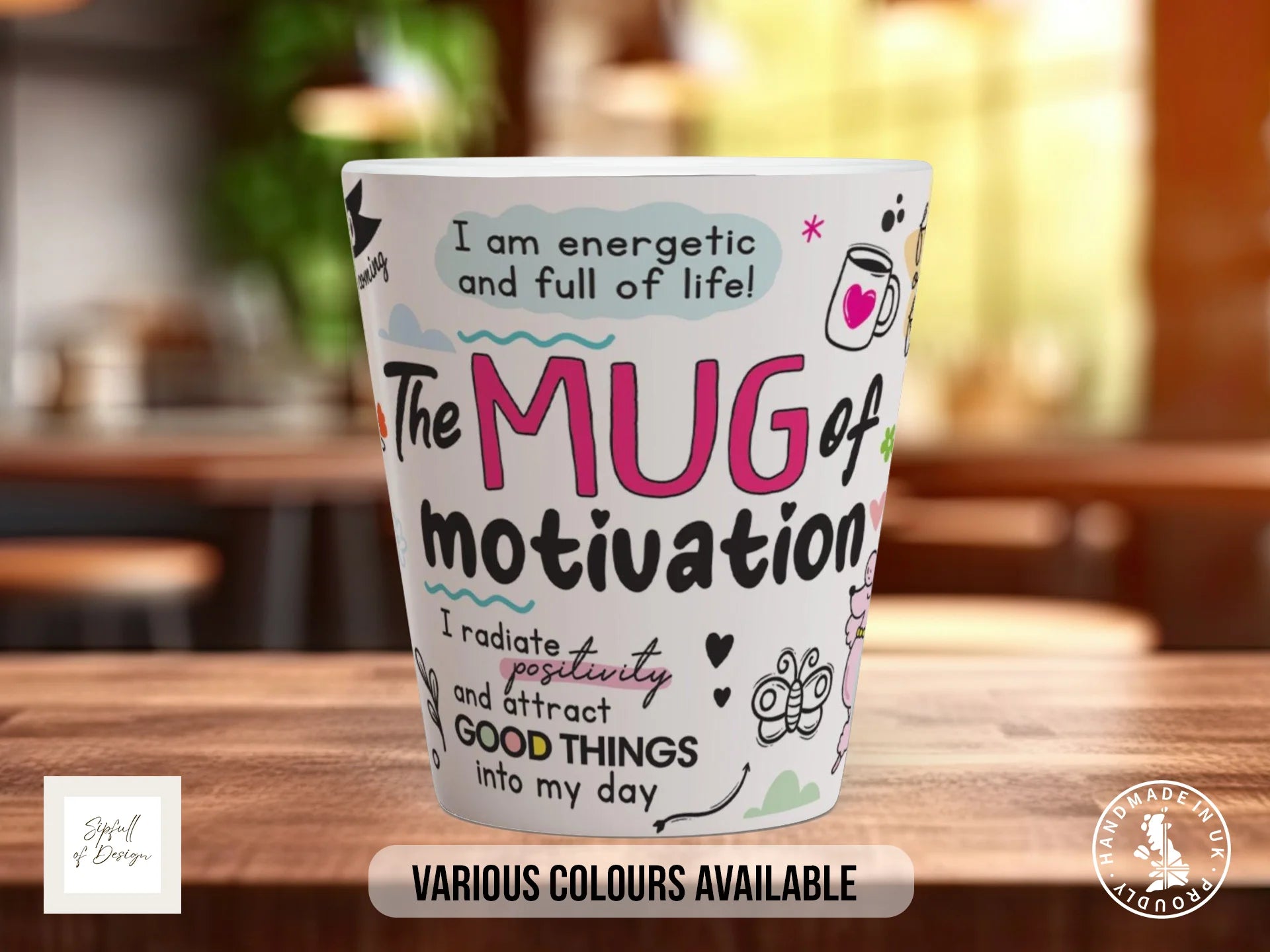 The Mug of Motivation | Text-Led Motivational Gift Mug 12oz Latte