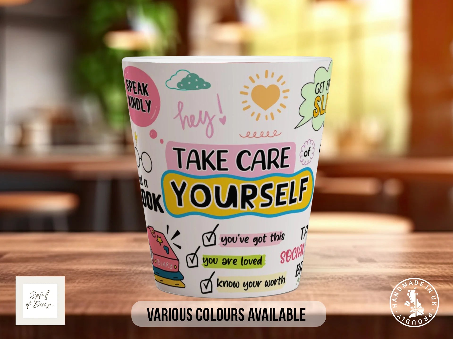 Take Care of Yourself Mug | Illustrated Self-Care Gift Mug 12oz Latte