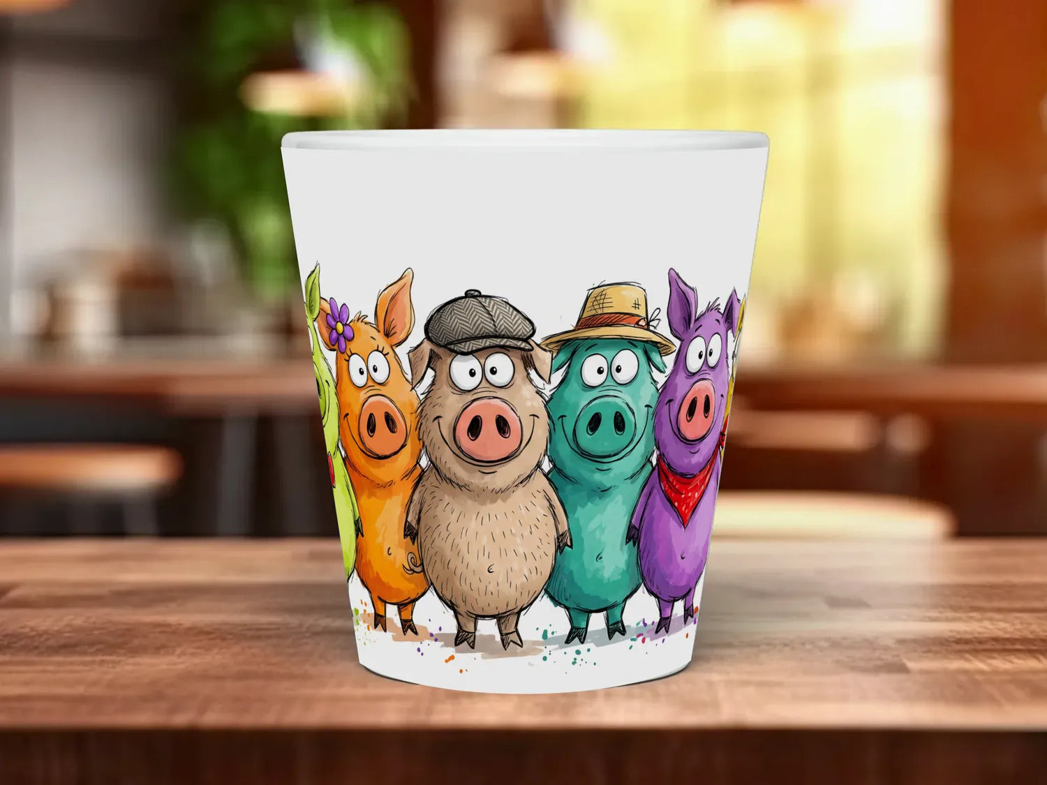 Colourful Pigs Mug | Funny Pig Lover Gift 12oz Latte