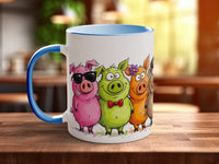 Colourful Pigs Mug | Funny Pig Lover Gift