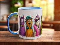 Crazy Cool Cats Mug – scruffy characterful cats, left view