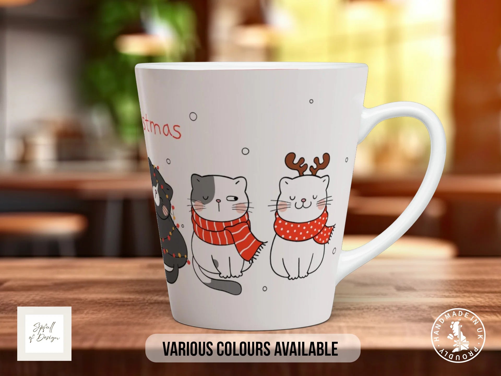 Christmas Cat Mug | Festive Cat Lover Gift 12oz Latte