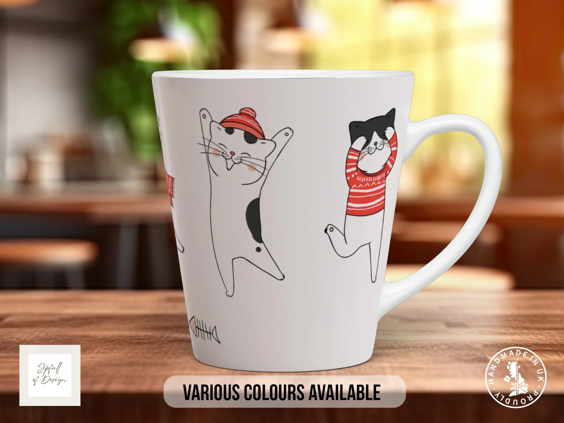 Dancing Cats Mug | Joyful Cat Lover Gift 12oz Latte