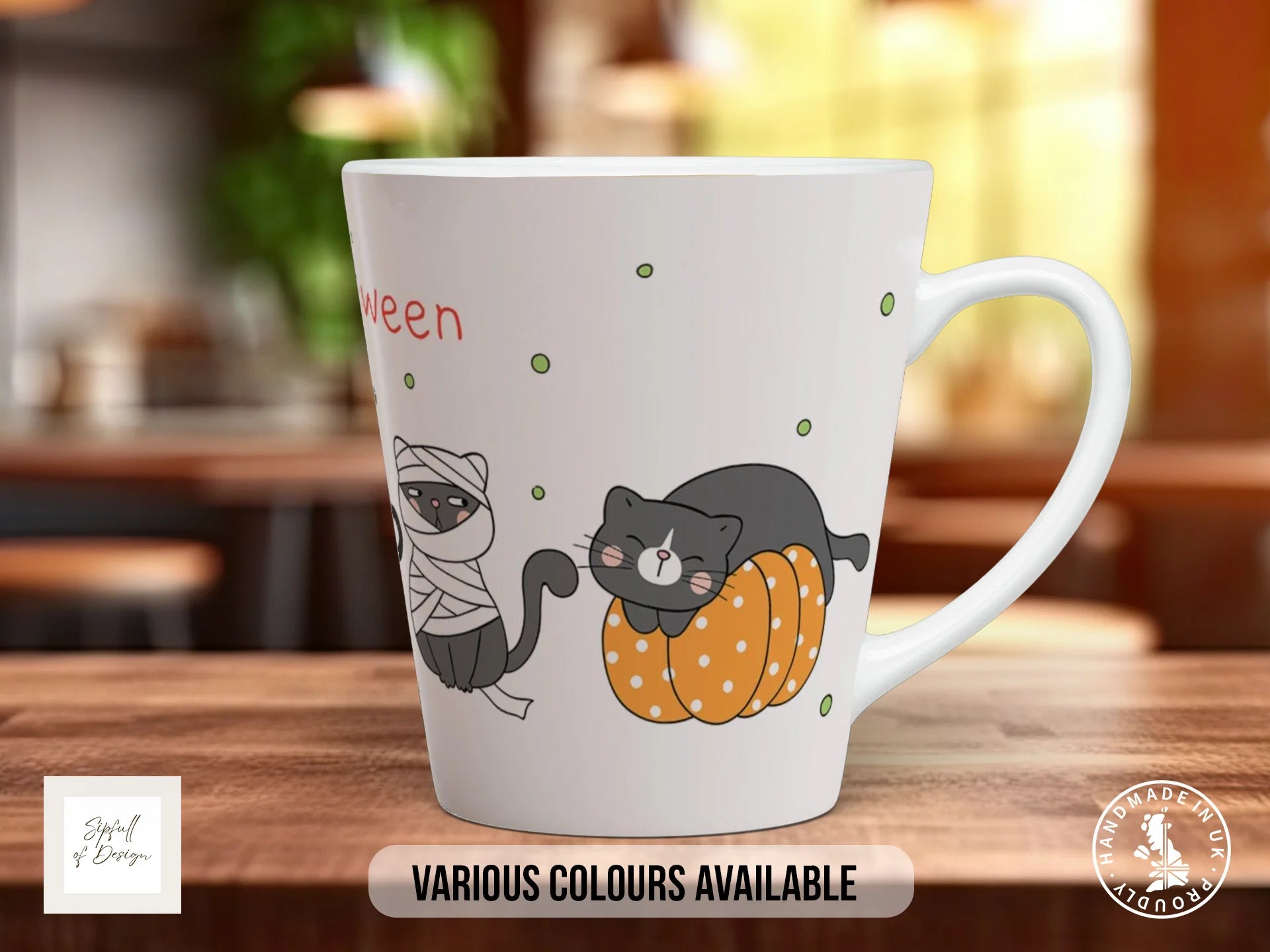 Halloween Cat Mug | Spooky Cat Lover Gift 12oz Latte