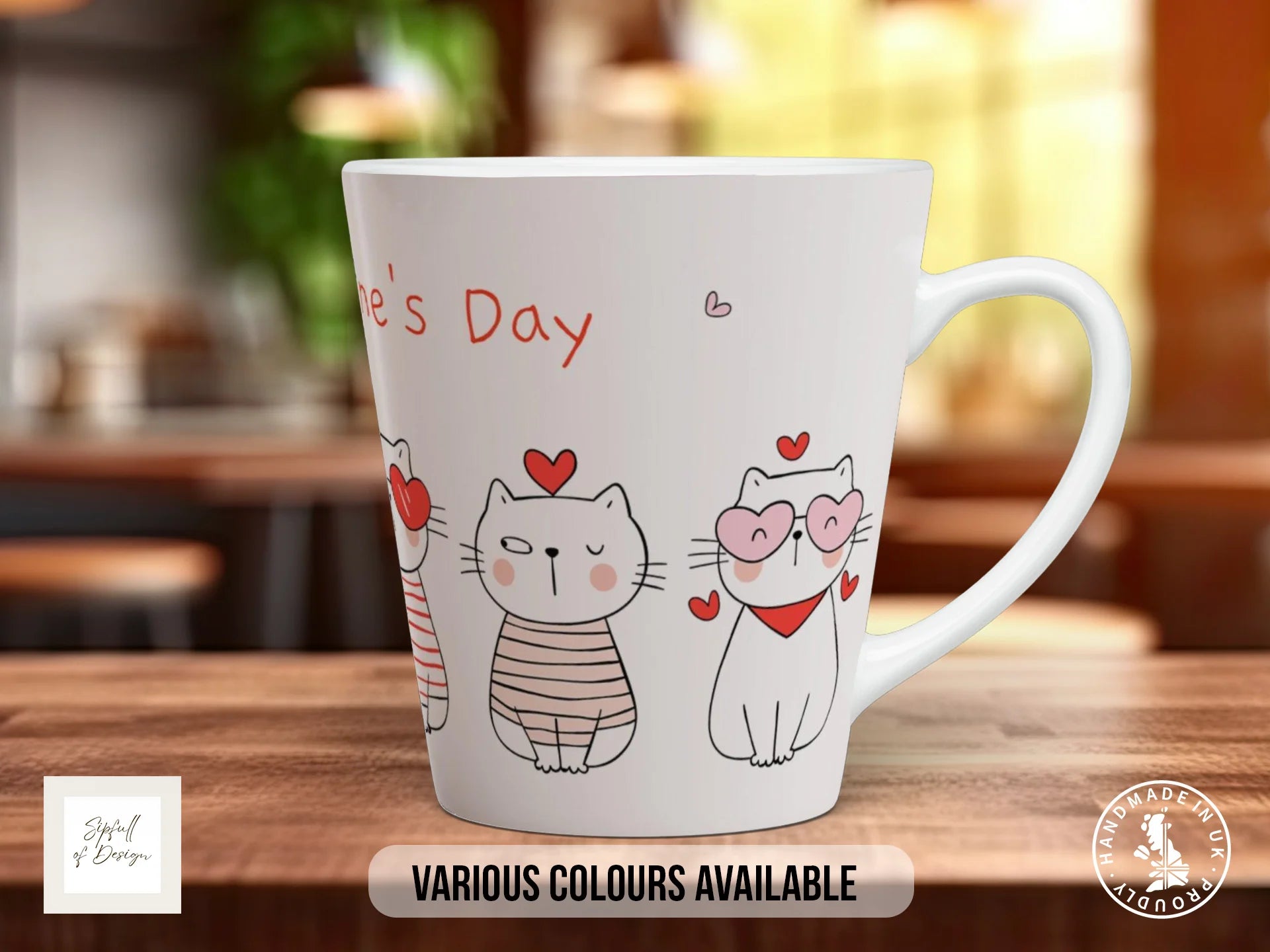 Valentine Cats Mug | Cute Cat Lover Gift 12oz Latte