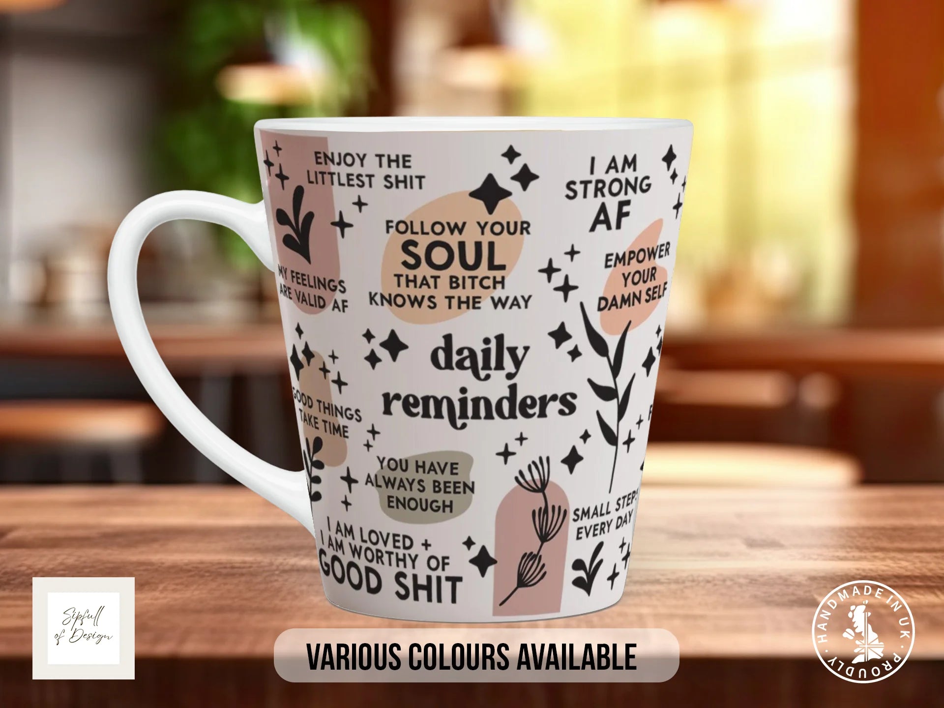 Daily Reminders Mug (Sweary Edition) | Unfiltered Affirmations Gift 12oz Latte