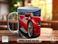 Ferrari Daytona SP3 Signature Mug – Joel Clark artwork, left view