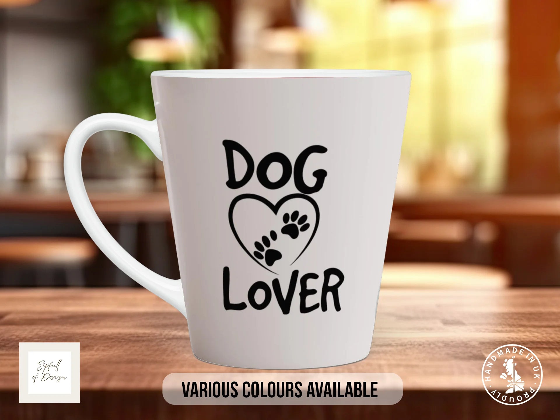 Heart Paw Dog Lover Mug | Cute Dog Gift 12oz Latte