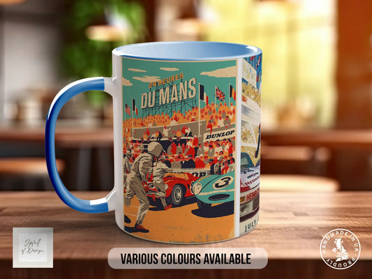 Historic Le Mans Mug | Vintage Motorsport Coffee Cup | Retro Car Racing Gift